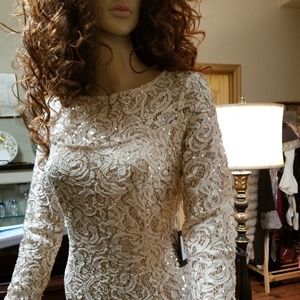 NWT Full Length Lace and Sequin Dress